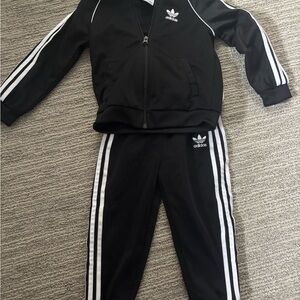 Adidas Kids Black and White Jogger Set